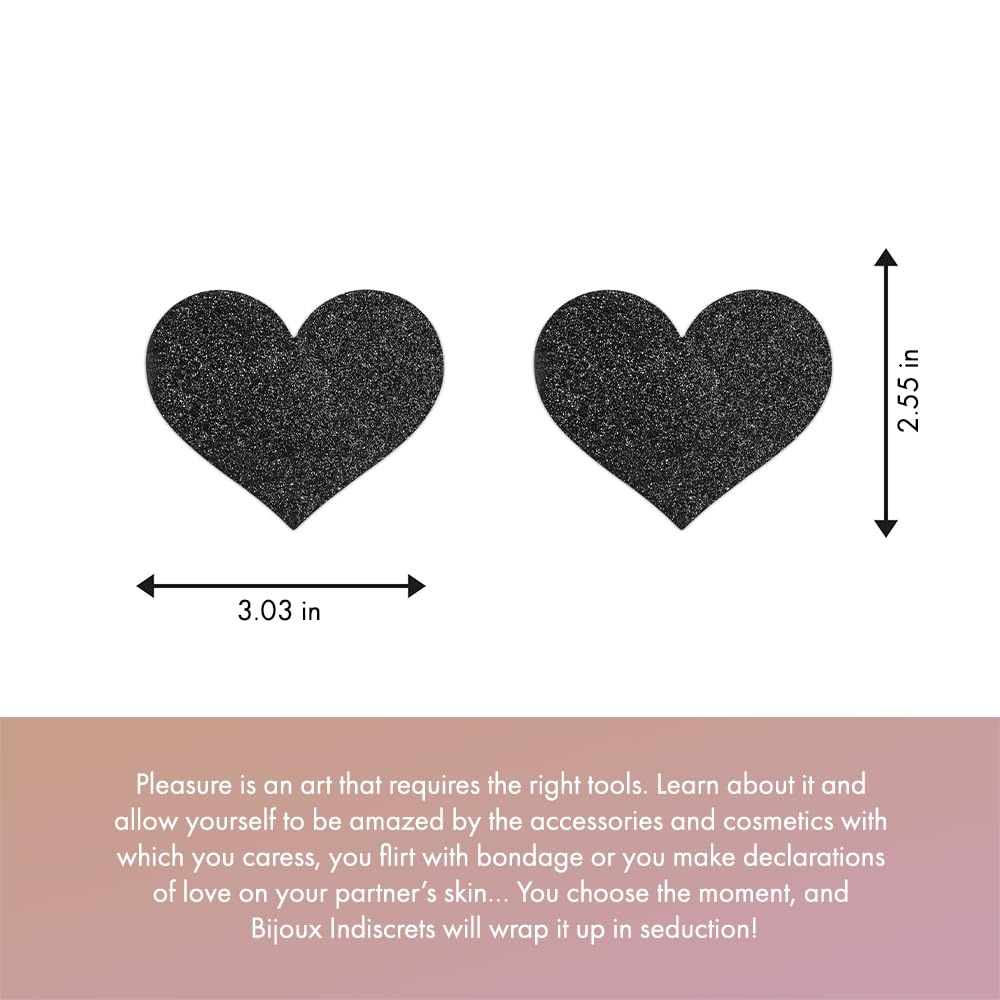 Різне - Прикраса для грудей Flash - Heart Black Bijoux Indiscrets 4