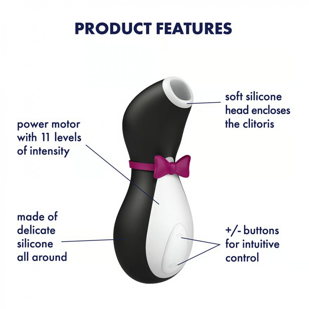 Вибраторы вакуумные - Вакуумный клиторальный стимулятор SATISFYER PRO PENGUIN 9