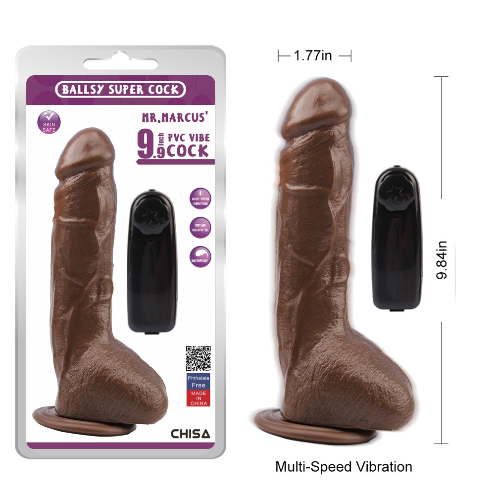 Разное - Вибратор реалистичный Chisa Ballsy Super Cock Mr. Marcus с пультом управления, коричневый 7