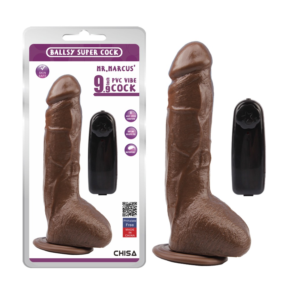 Разное - Вибратор реалистичный Chisa Ballsy Super Cock Mr. Marcus с пультом управления, коричневый