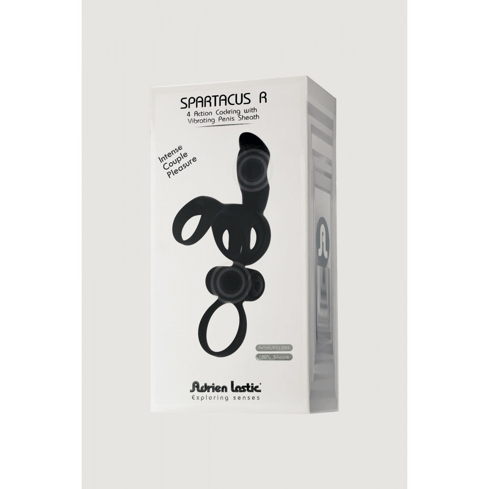 Разное - Вибро-насадка на пенис и мошонку Adrien Lastic Spartacus R черная 3