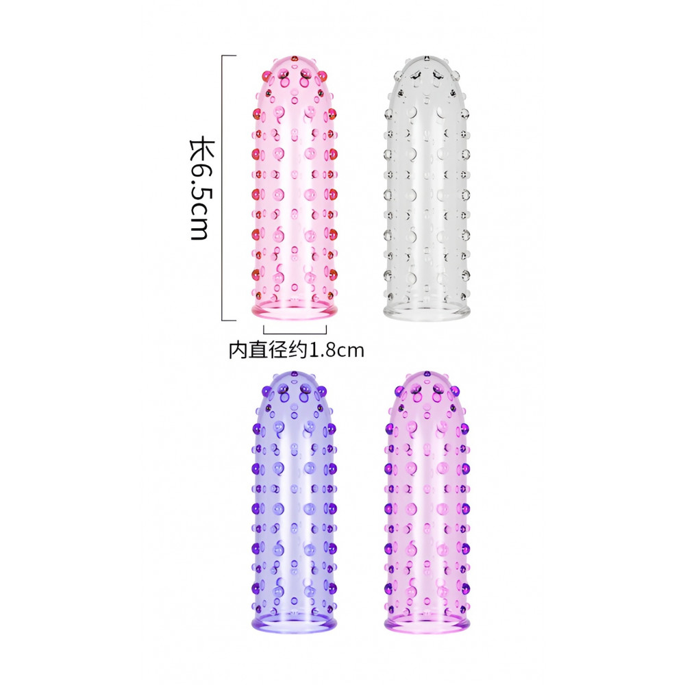 - Стимулююча насадка на палець Meleon - Finger Sleeves (Assorted Colors), PS-36 12