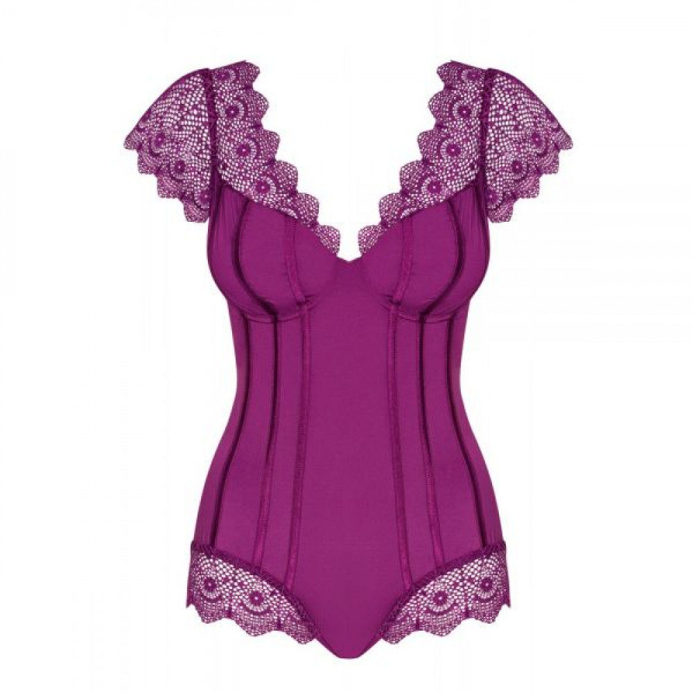 Эротическое белье - Боди Obsessive Moketta teddy purple S/M 4