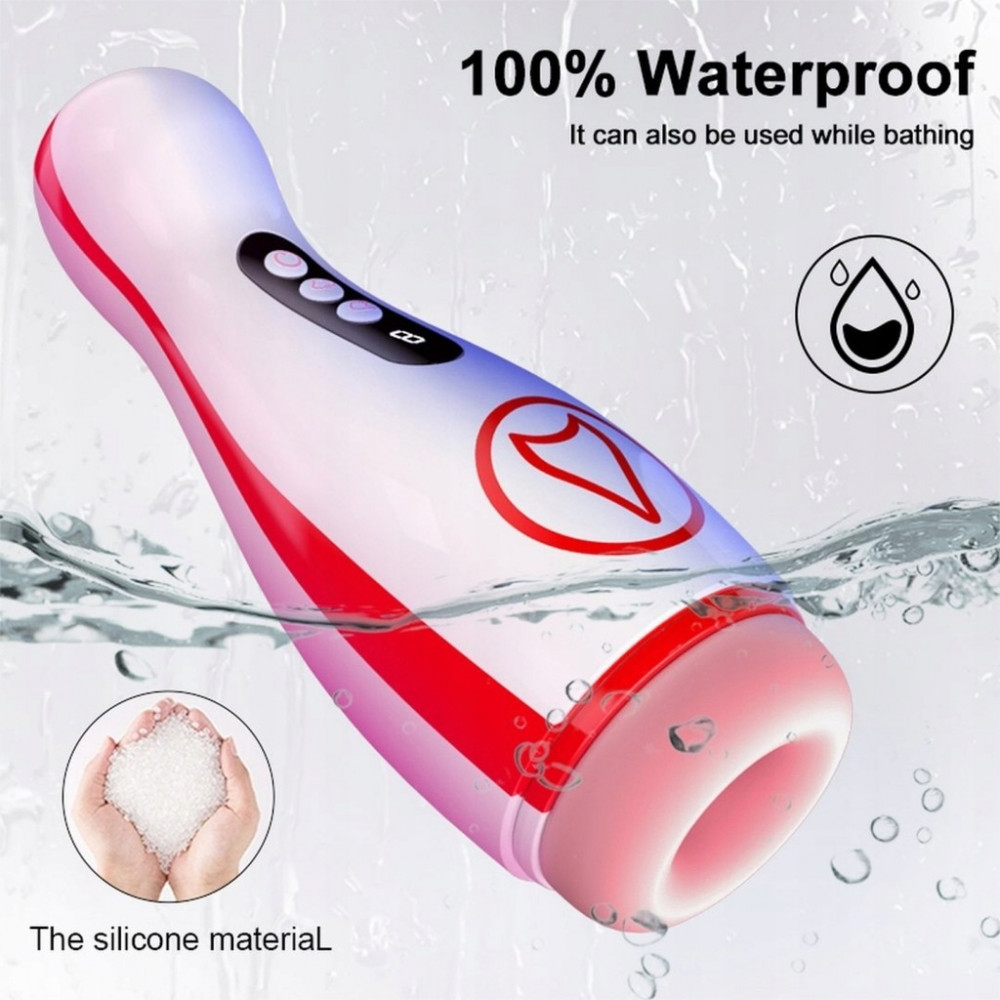  - Автоматичний інтерактивний мастурбатор FOX - Vibrating Masturbation Cup , 7 Suction Power, 7 Vibration Setting, BS6300069 9