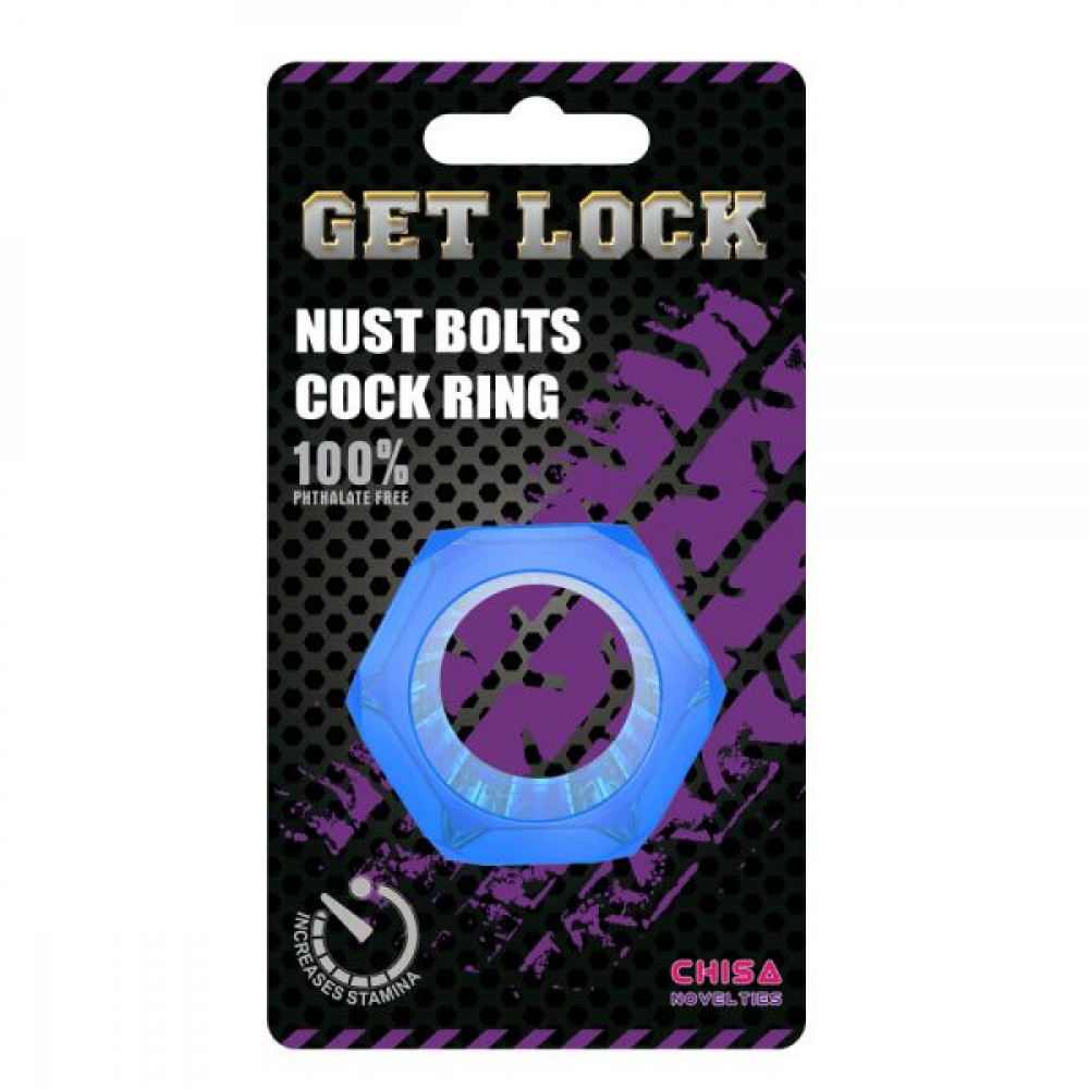 Эрекционное кольцо - Кольцо эрекционное Nust Bolts Cock Ring-Blue