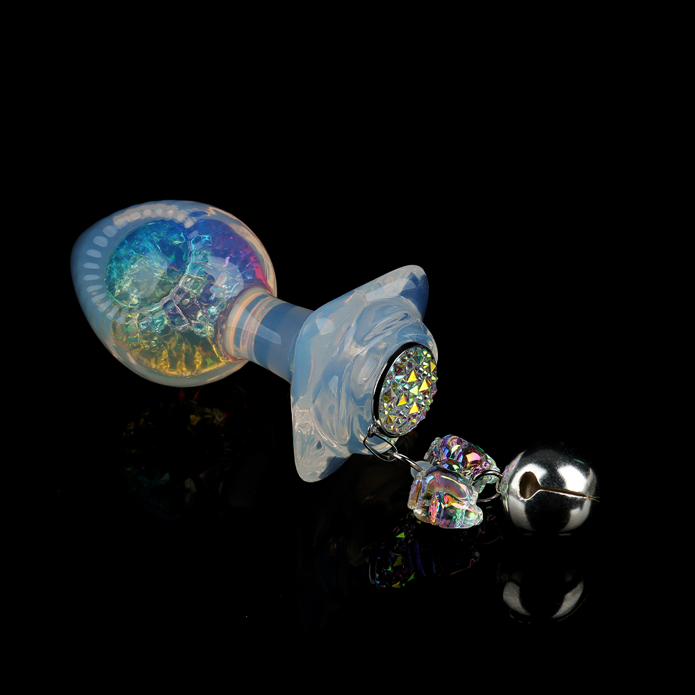 Анальные игрушки без вибрации - Анальная пробка с боковым рельефом UNIVIBE, силиконовая с камнем, 9.3 х 4 см 8