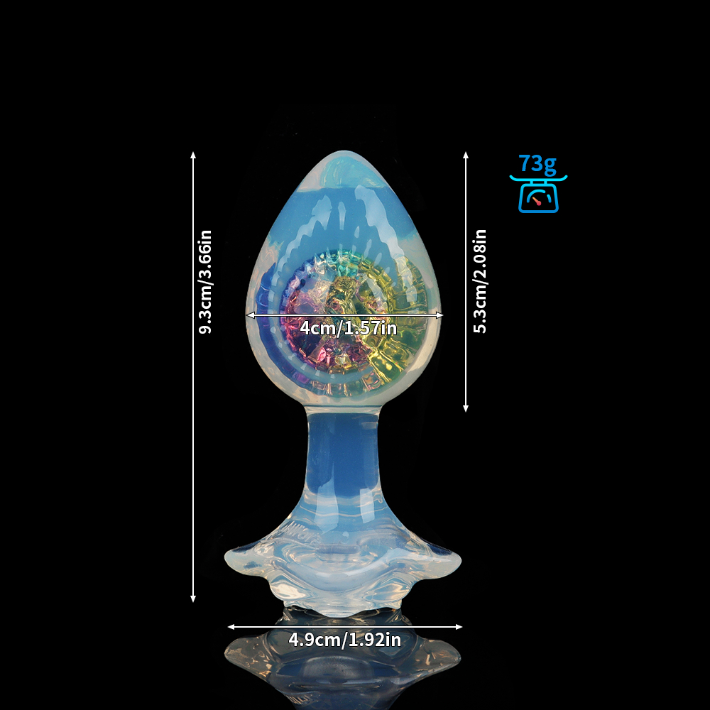 Анальные игрушки без вибрации - Анальная пробка с боковым рельефом UNIVIBE, силиконовая с камнем, 9.3 х 4 см 15