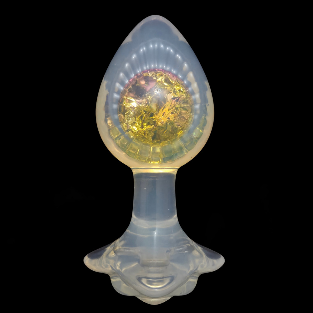 Анальные игрушки без вибрации - Анальная пробка с боковым рельефом UNIVIBE, силиконовая с камнем, 9.3 х 4 см 11