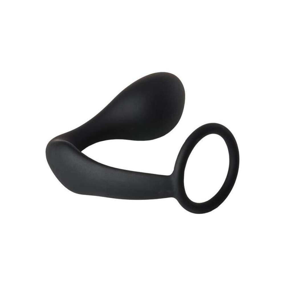  - Анальная пробка с эррекционным кольцом FANTASSTIC ANAL PLUG WITH COCKRING BLACK 1