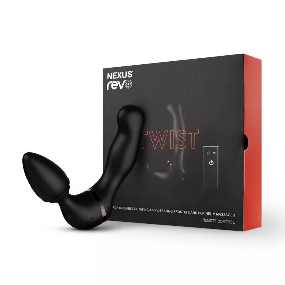 Секс игрушки - Анальный вибратор с дистанционным пультом Nexus Revo Twist черный, 9.8 х 4 см 2