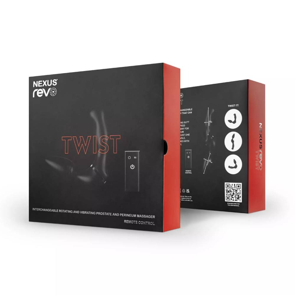 Секс игрушки - Анальный вибратор с дистанционным пультом Nexus Revo Twist черный, 9.8 х 4 см 1