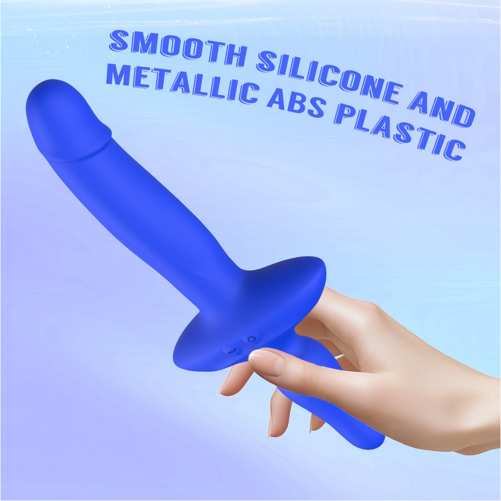 Разное - Двойной вибратор с анальным стоппером Chisa Kissen Ritter синий 9