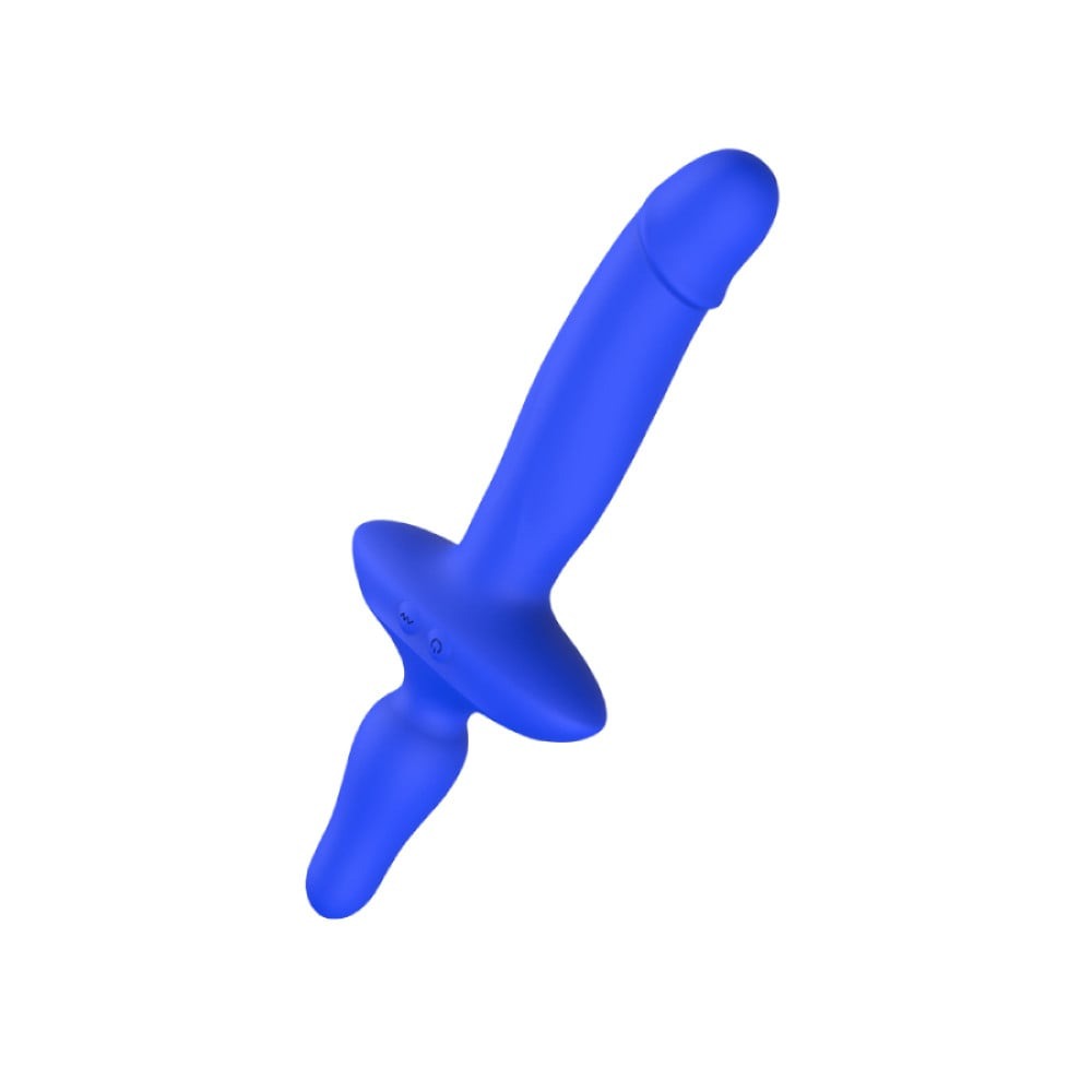 Разное - Двойной вибратор с анальным стоппером Chisa Kissen Ritter синий 1