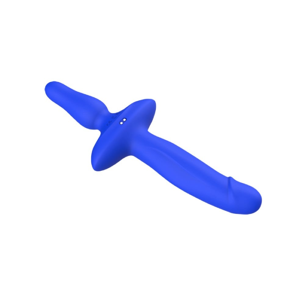 Разное - Двойной вибратор с анальным стоппером Chisa Kissen Ritter синий 3