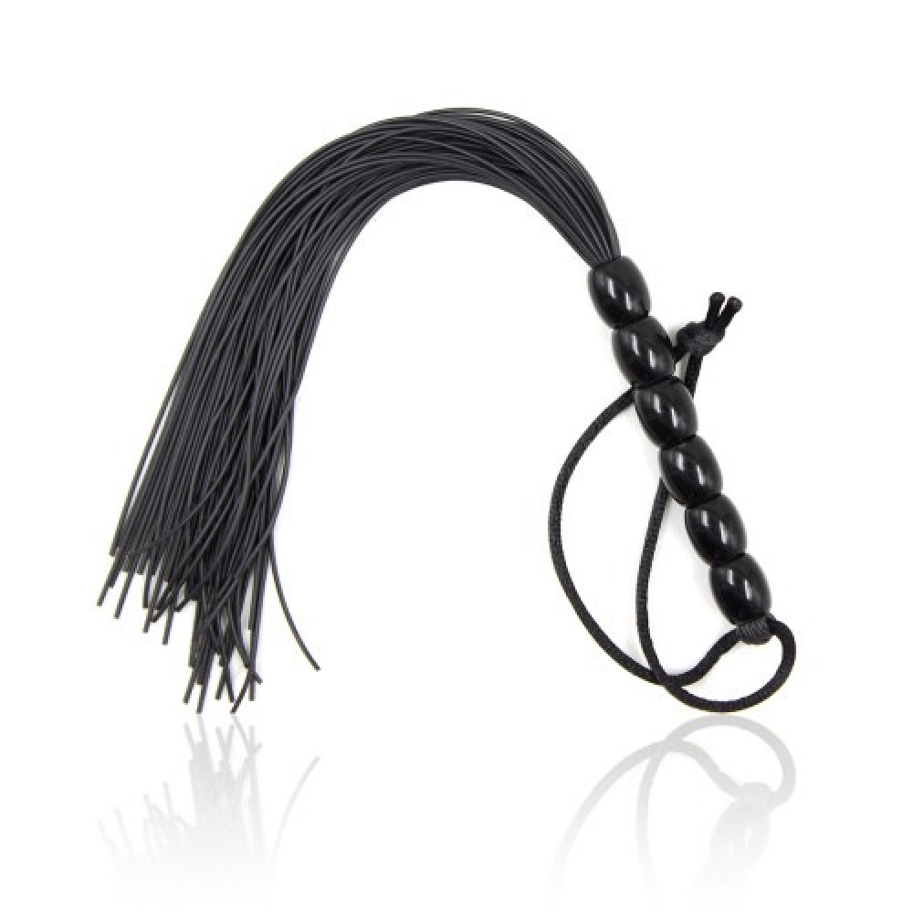 БДСМ игрушки - Кнут черный, ручка из шариков FLOGGER, 45 см