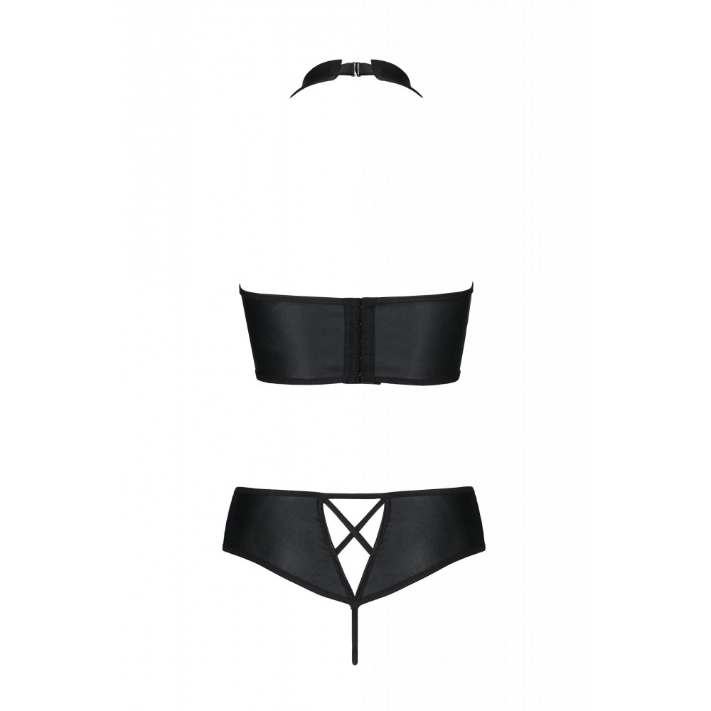 Эротическое белье - Комплект белья с вставками со стреп-ленты NANCY BIKINI black S/M - Passion 3