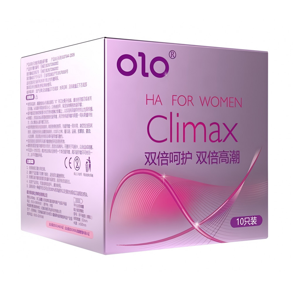 Різне - Латексні тонкі текстуровані презервативи з ароматом ванілі OLO - HA FOR WOMEN Climax, 10 шт 3