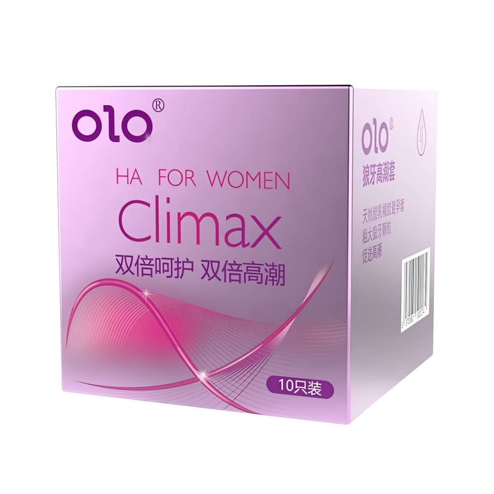 Різне - Латексні тонкі текстуровані презервативи з ароматом ванілі OLO - HA FOR WOMEN Climax, 10 шт 2