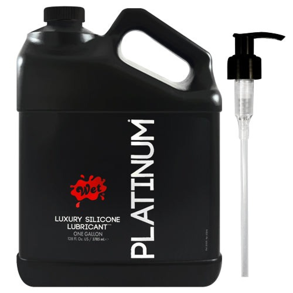 Лубриканты - Лубрикант на силиконовой основе WET Platinum One Gallon 3785 мл 4