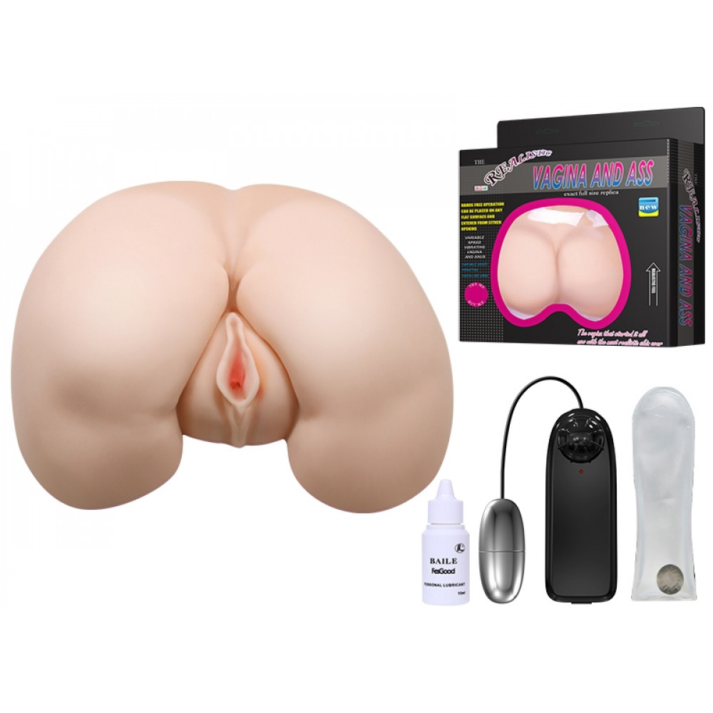 Мастурбаторы вагины - Мастурбатор вагина и анус с вибрацией BAILE - VAGINA AND ASS, Heating function Vibration, BM-009023