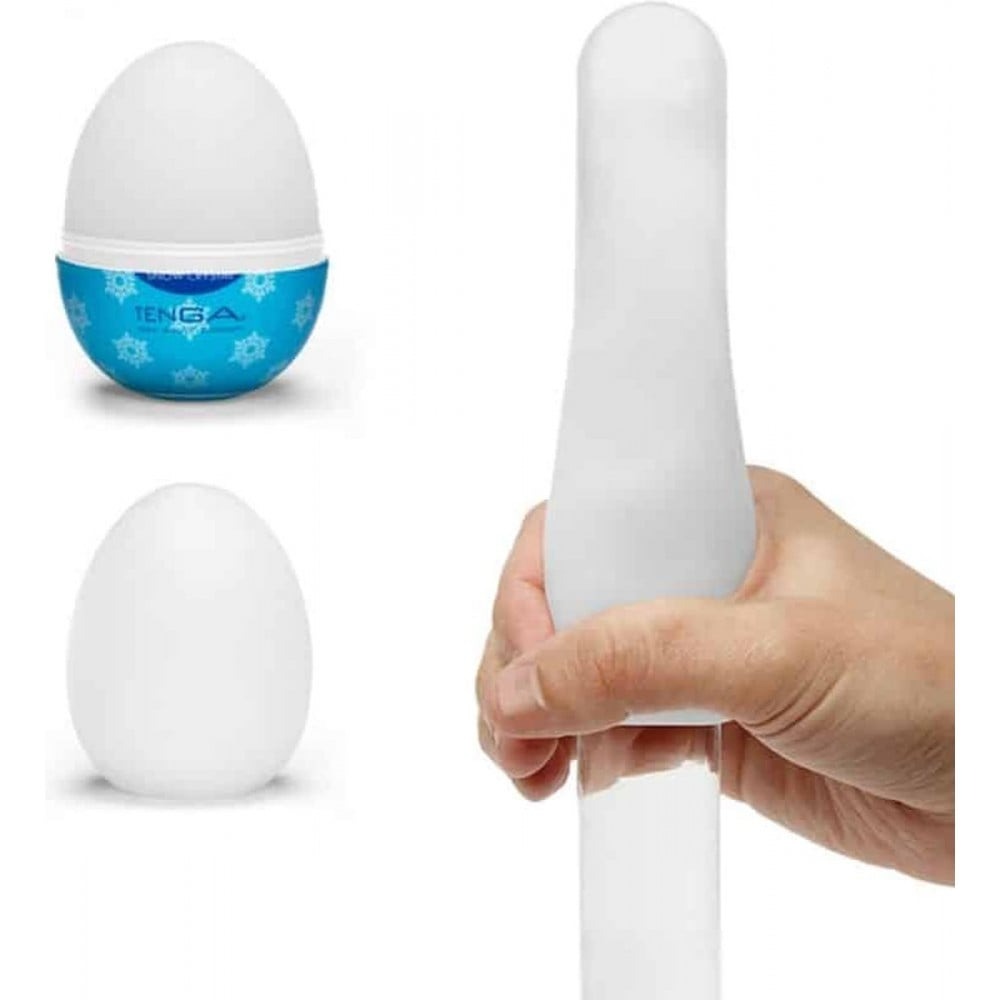 Секс игрушки - Мастурбатор яйцо с рельефом Tenga Snow Crystal, белый 2