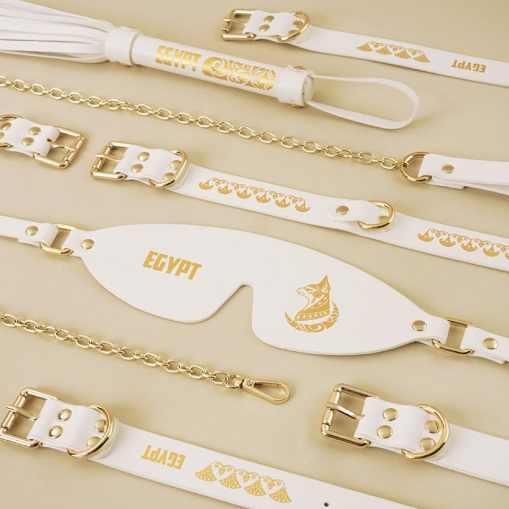 Різне - Набір БДСМ Roomfun Egyptian Cat Bondage Kit 9 предметів, білий 2