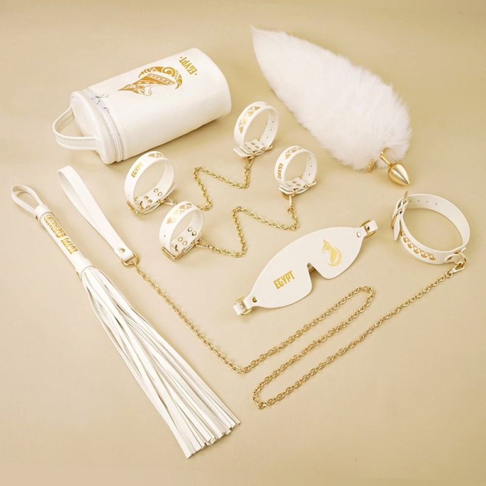 Різне - Набір БДСМ Roomfun Egyptian Cat Bondage Kit 9 предметів, білий 1