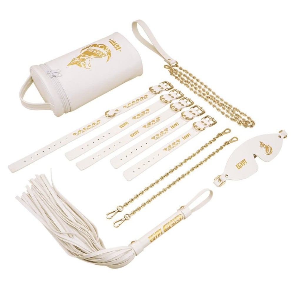 Різне - Набір БДСМ Roomfun Egyptian Cat Bondage Kit 9 предметів, білий 5