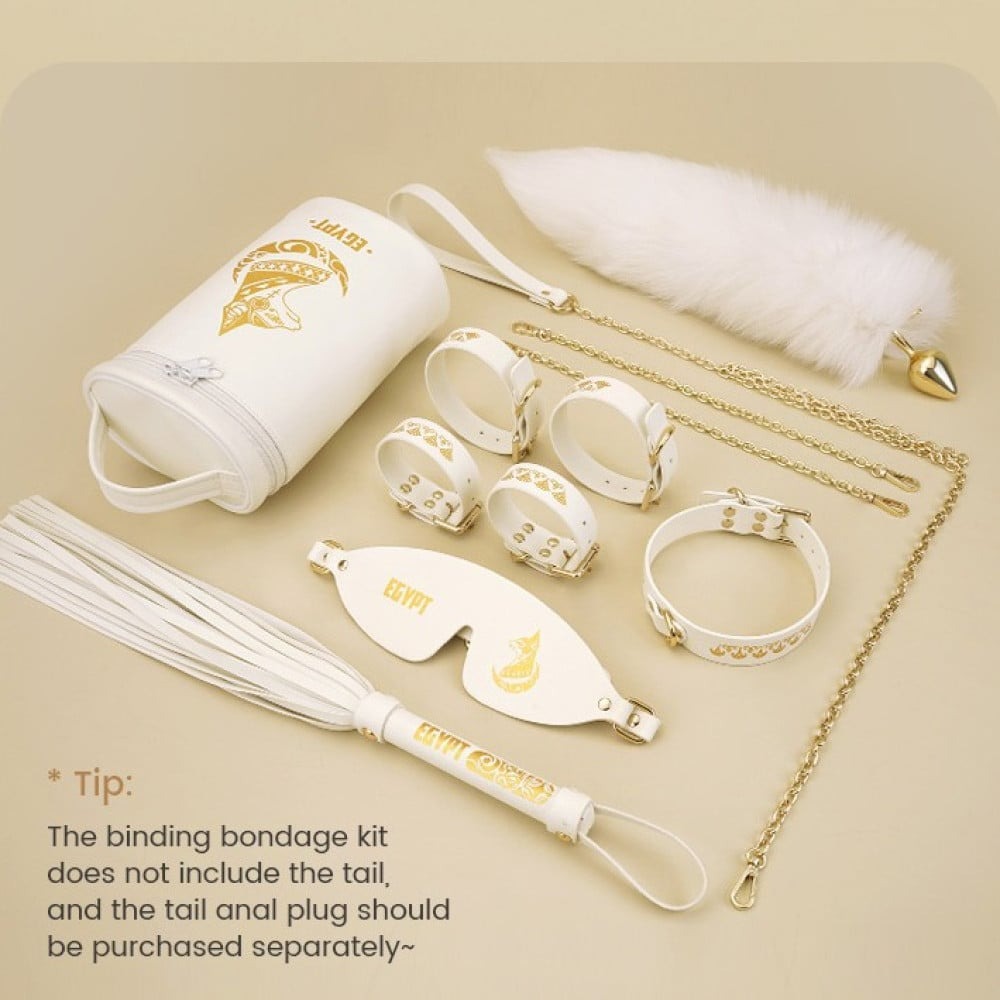 Різне - Набір БДСМ Roomfun Egyptian Cat Bondage Kit 9 предметів, білий 12