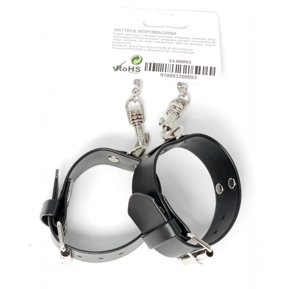 Электростимуляторы - Наручники из искуственной кожи Fetish Boss Series - Handcuffs with studs, BS3300093 2