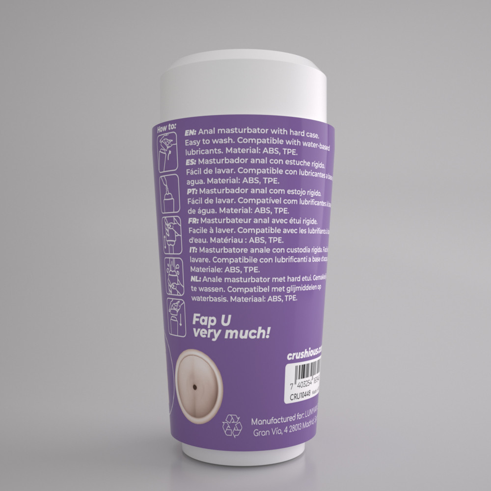 Мастурбатори без вібрації - Портативний анальний мастурбатор CRUSHIOUS FAPPUCINO у вигляді стаканчика кави, з кришкою 2