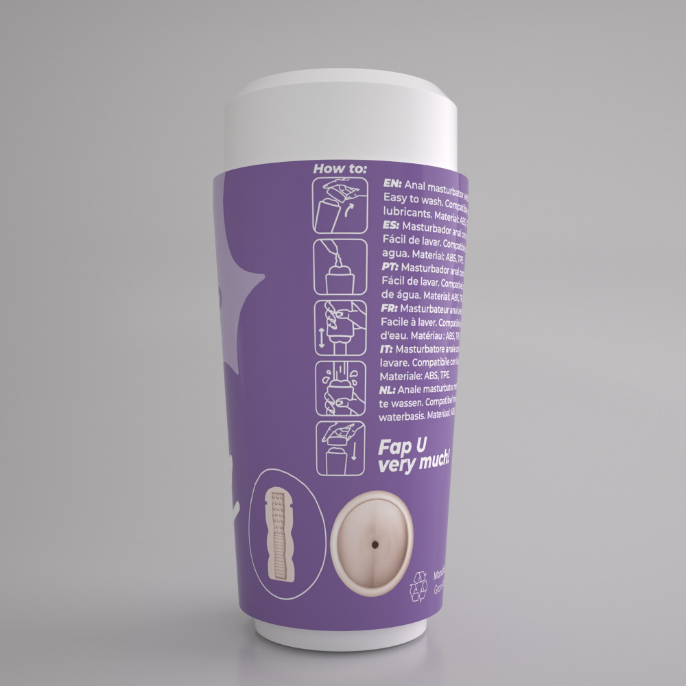 Мастурбатори без вібрації - Портативний анальний мастурбатор CRUSHIOUS FAPPUCINO у вигляді стаканчика кави, з кришкою 3