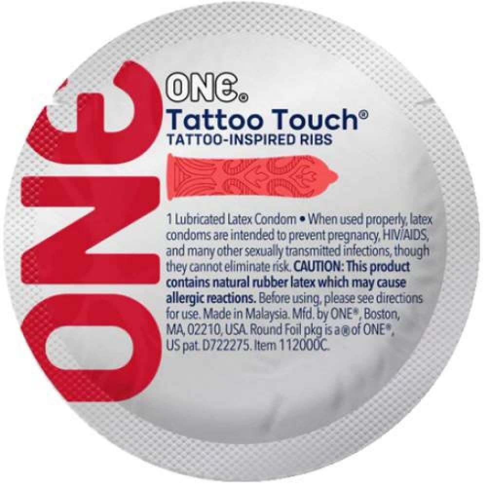 Презервативы - Презервативы One Tattoo Touch красные, 5 штук