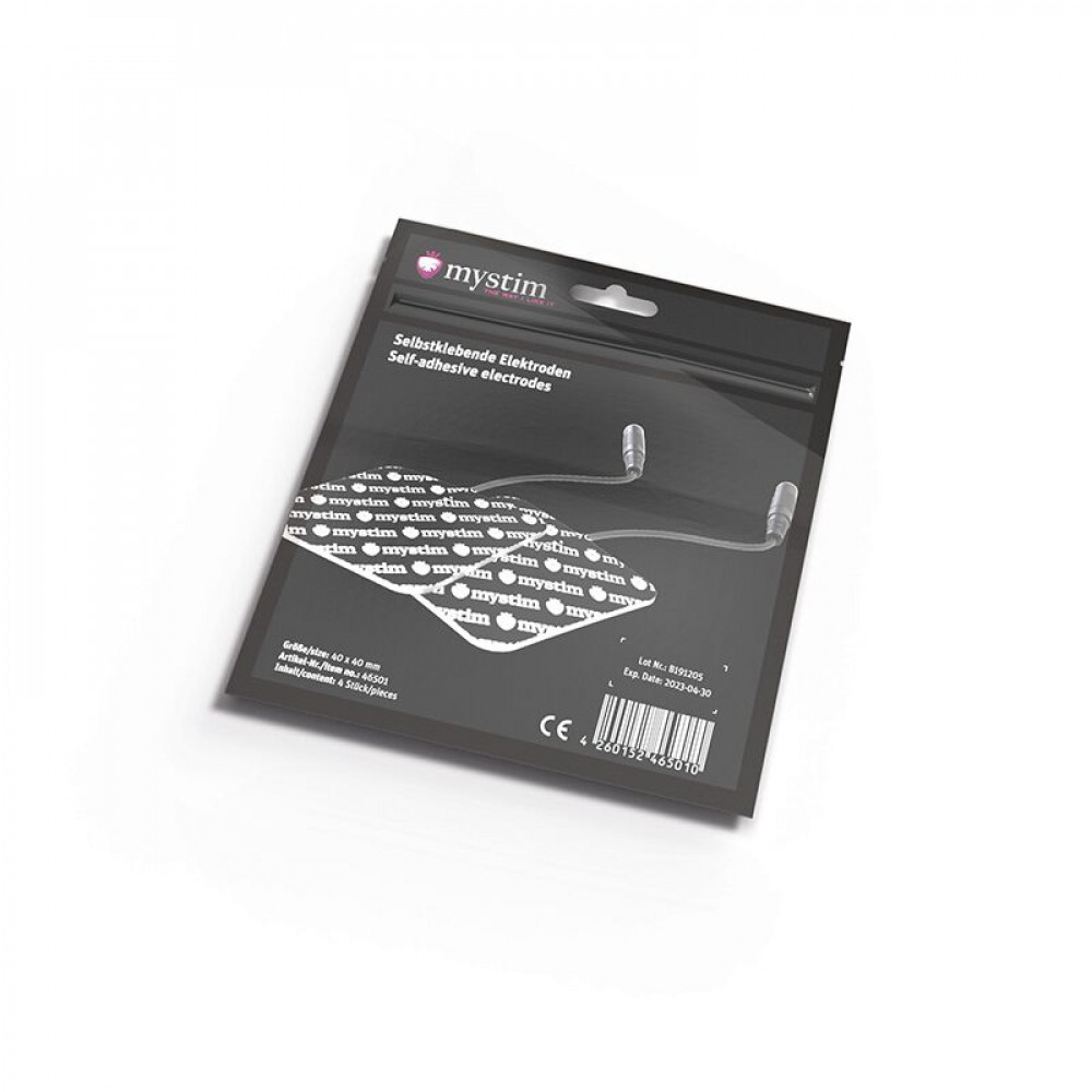 Різне - Самоклейні електроди Mystim (4 шт) для електростимуляції, провідні 4