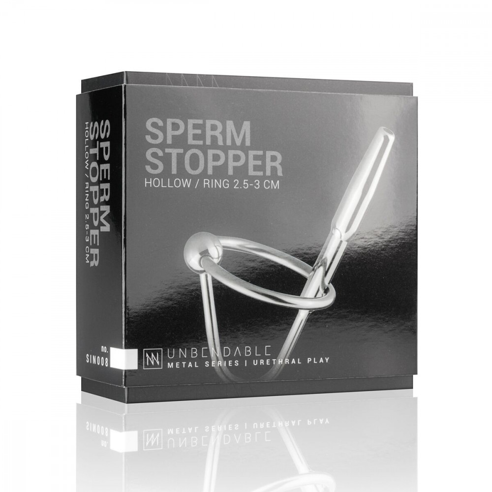 БДСМ аксессуары - Уретральный стимулятор Sinner Gear Unbendable - Sperm Stopper Hollow Ring, 2 кольца (2,5 см и 3 см) 4
