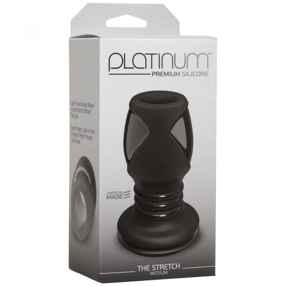 Анальная пробка - Анальный туннель Doc Johnson Platinum Premium Silicone - The Stretch - Medium - Black 1