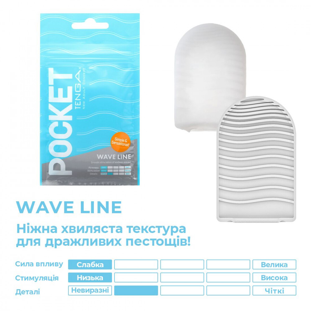 Другие мастурбаторы - Мастурбатор TENGA Pocket Wave Line 5