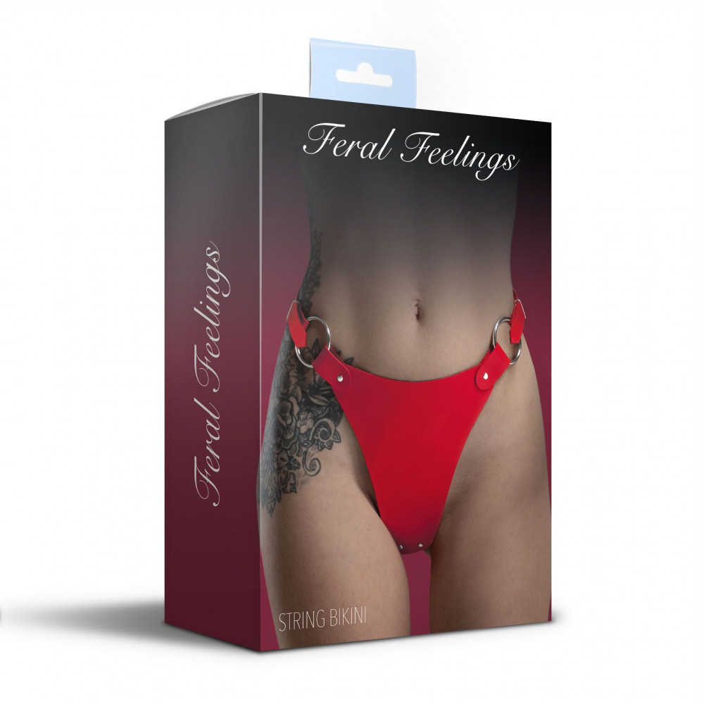 Сексуальные трусики - Трусики из натуральной кожи Feral Feelings - String Bikini Red 1