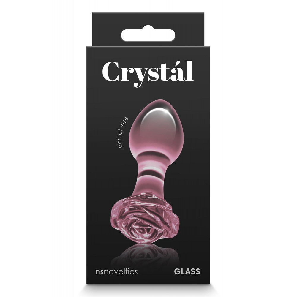 Анальная пробка - Стеклянная пробка NS Novelties CRYSTAL ROSE PINK 3