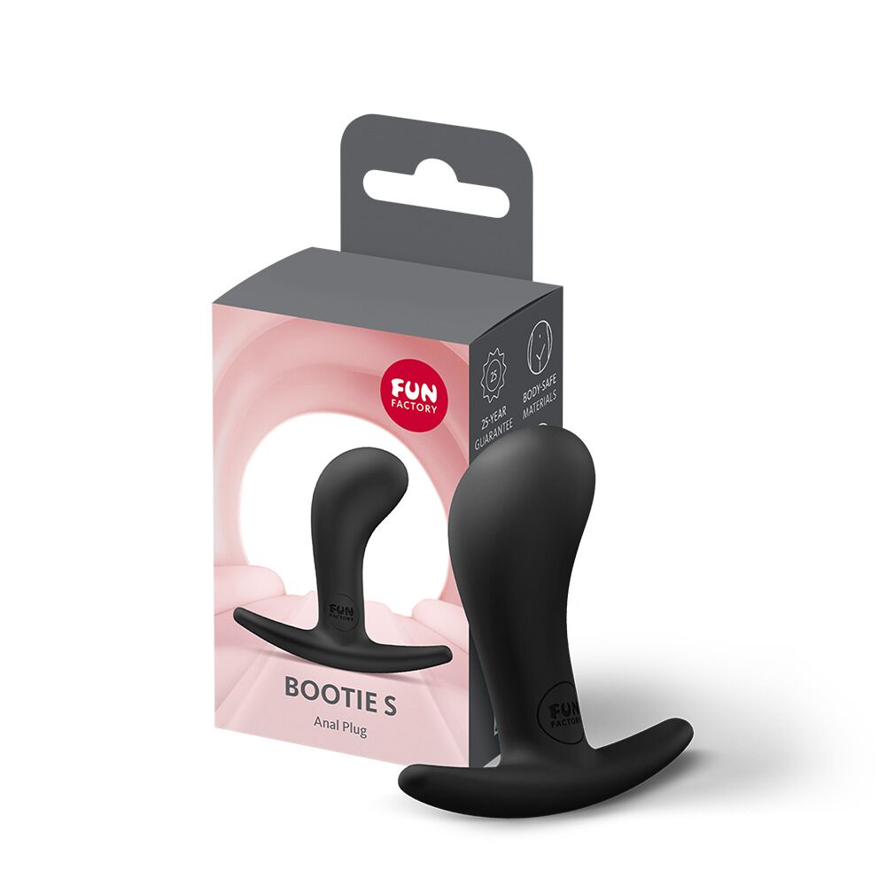 Анальні іграшки без вібрації - Анальна пробка Fun Factory BOOTIE S Black, діаметр 2,8 см, тонкий обмежувач 2