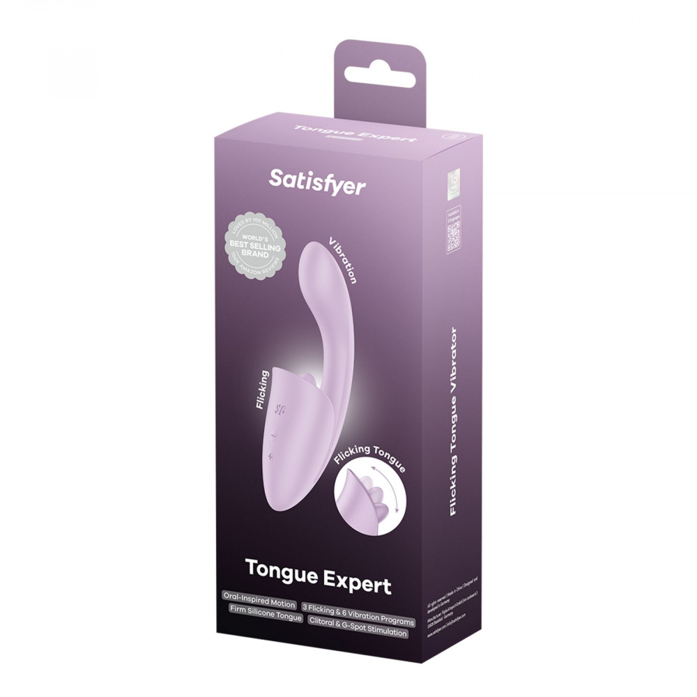 Вібратор-кролик - Вагінально-кліторальний вібратор Satisfyer Tongue Expert з язичком 4