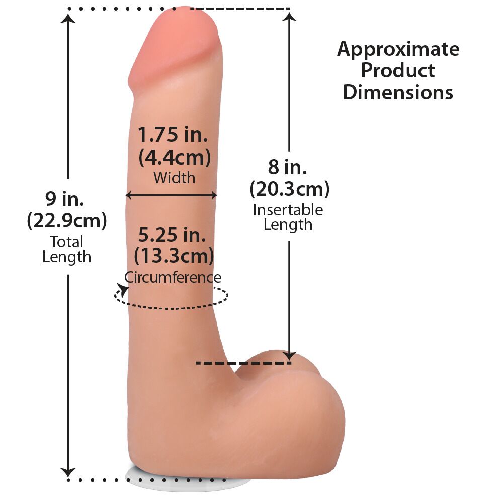 Фалоімітатор - Фалоімітатор Doc Johnson The Realistic Cock ULTRASKYN - 9 Inch with Balls Vanilla 4