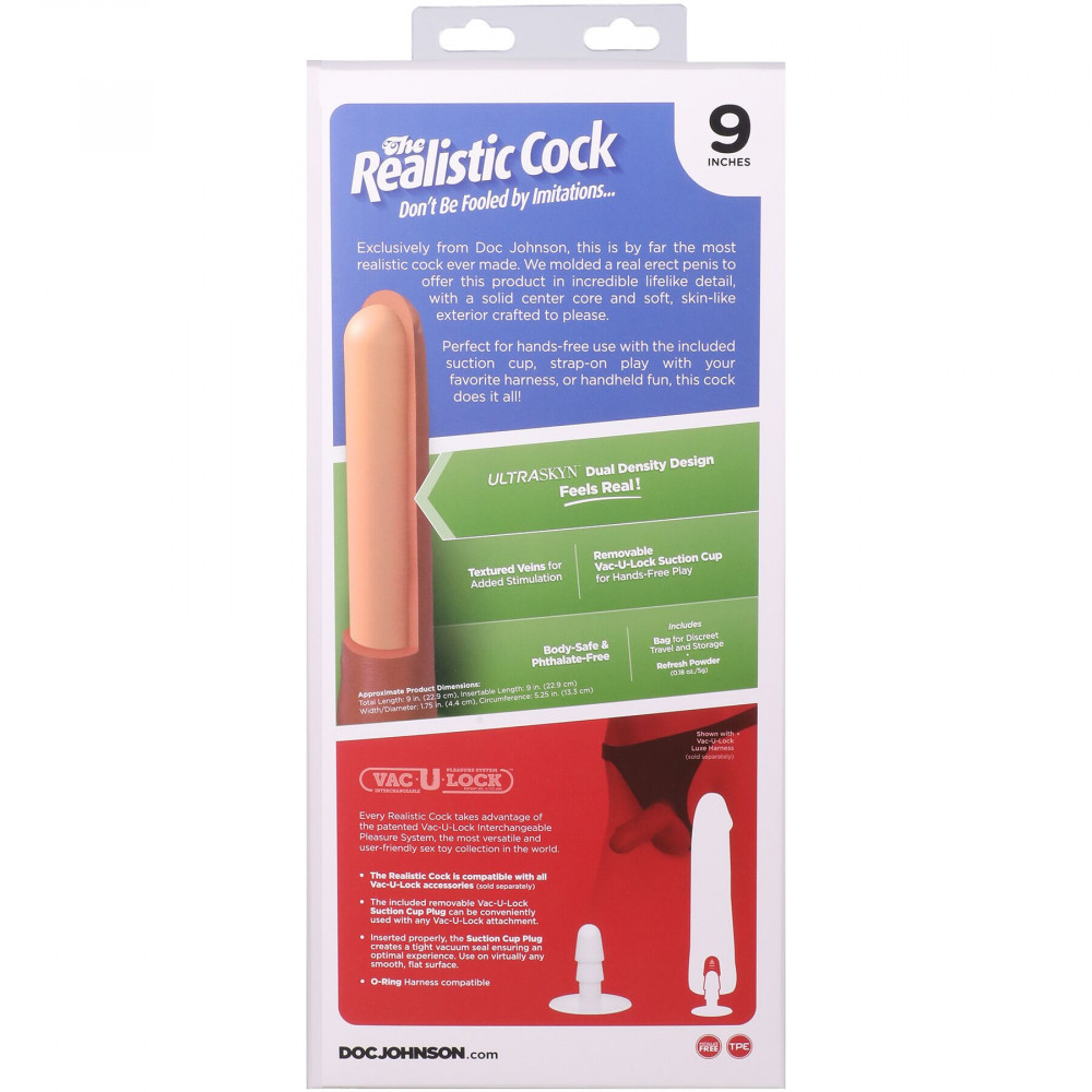 Фалоімітатор - Фалоімітатор Doc Johnson The Realistic Cock ULTRASKYN - 9 Inch with Balls Vanilla 10