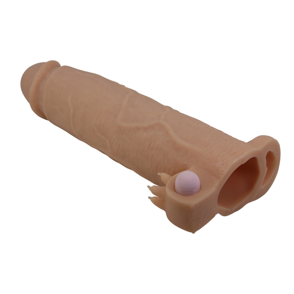  - Подовжуюча насадка з вібростимуляцією Pretty Love - Xerxes Vibrating Penis Sleeve Skin, BI-026282Z 4