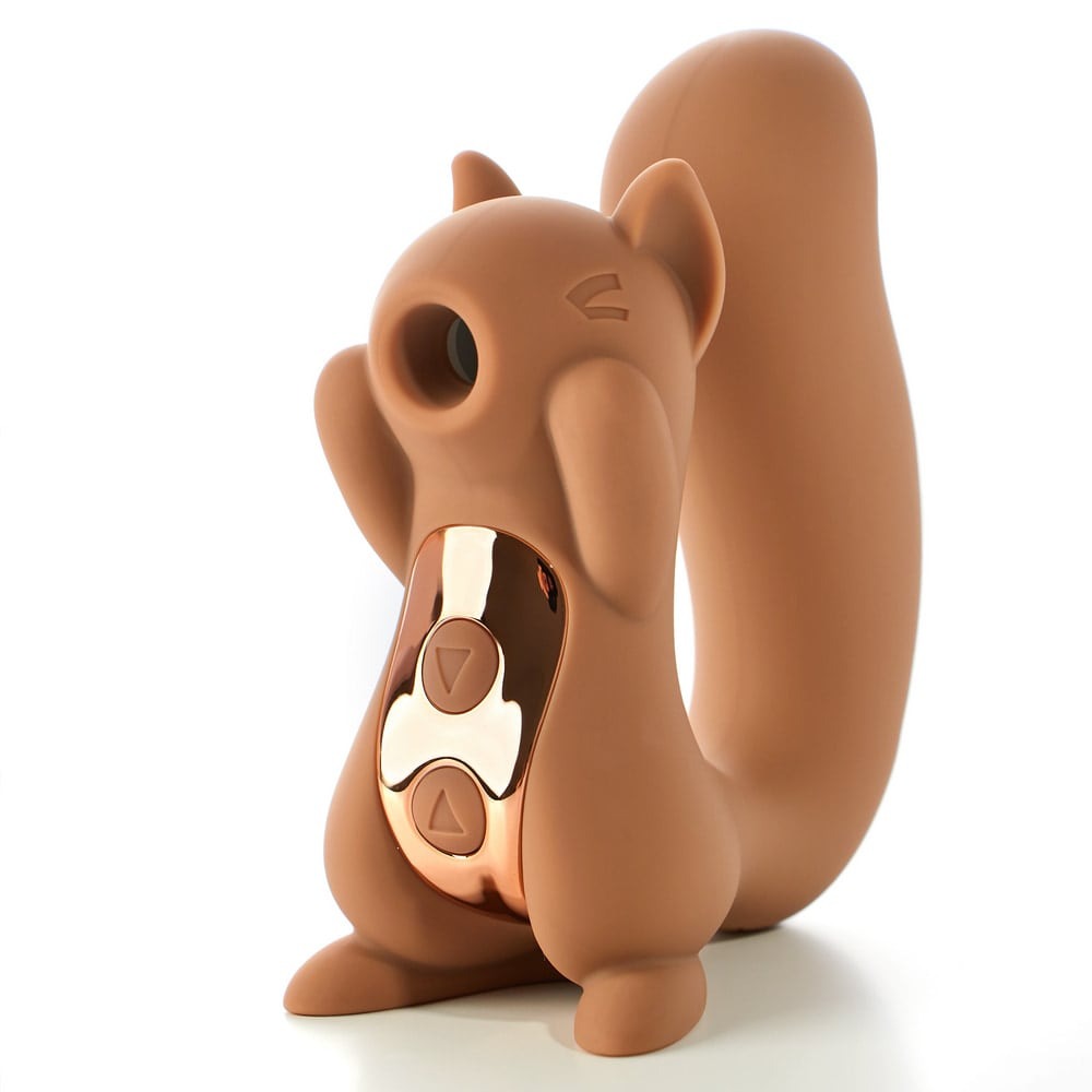  - Вакуумний кліторальний стимулятор з вібрацією 2 в 1 у формі білочки Sweet Em Velvet Lure Brown