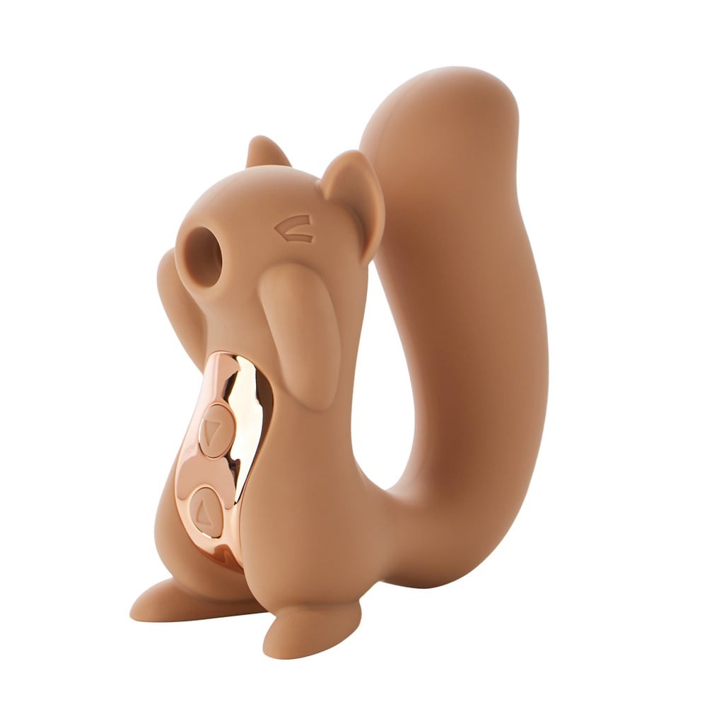  - Вакуумний кліторальний стимулятор з вібрацією 2 в 1 у формі білочки Sweet Em Velvet Lure Brown 2