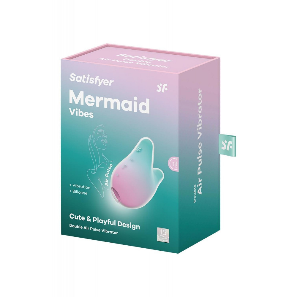 Вакуумный вибратор - Вакуумный стимулятор с вибрацией Satisfyer Mermaid Vibes, мятно-розовый 4