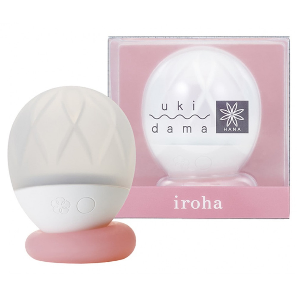 - Вибратор для клитора с подсветкой Ukidama Iroha, на подставке, силиконовый, белый, 7 х 5.7 см