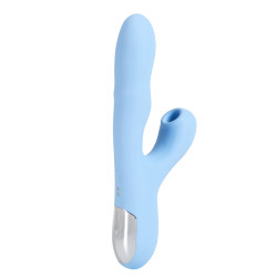Вибратор-кролик BeYourLover Rosubi с вакуумом, ротацией и подогревом, голубой, 12,7 х 3,5 см