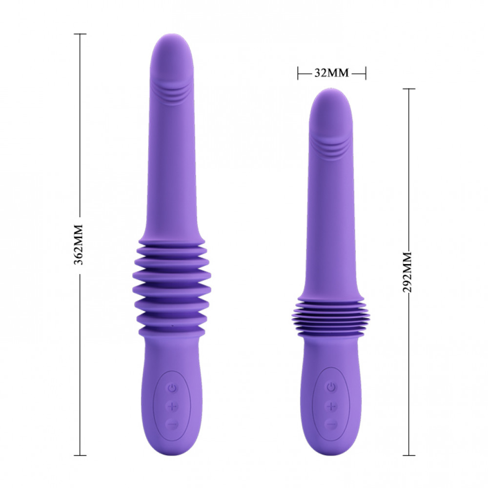 Різне - Вібратор з фрикціями Pretty Love Pazuzu Thrusting, фіолетовий, 29.2 х 3.2 см 7